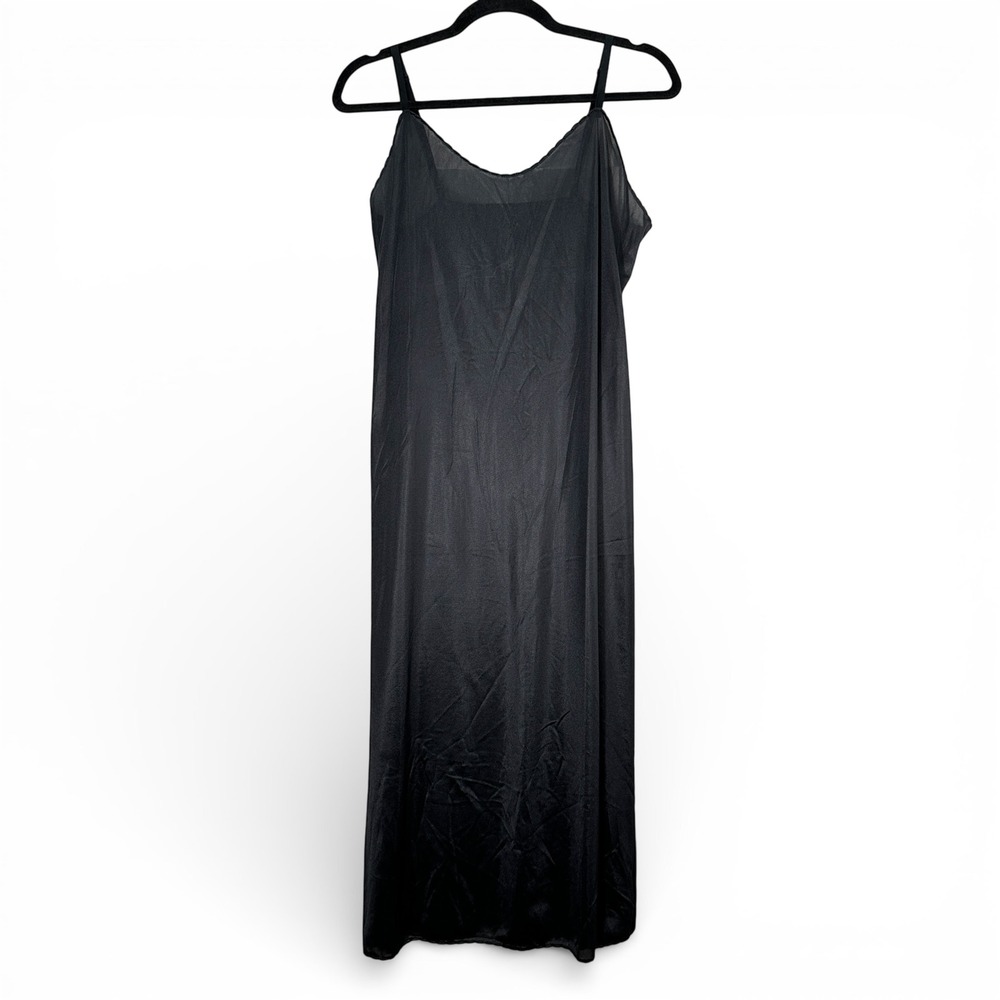 Vintage Wondermaid Black Full Slip Antron III Nylon Tricot‎ USA Made Size 36